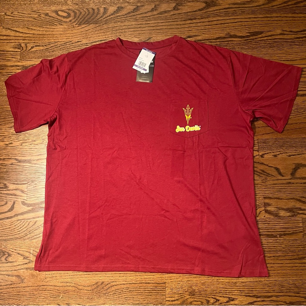 Captivating Arizona State Men's Maroon Sun Devils Pocket Fork Logo Tee Size 2XL